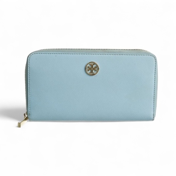 Tory Burch Handbags - Tory Burch Sky Blue Zip Wallet